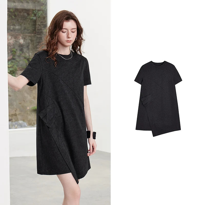 Asymmetric-Hem T-Shirt Dress