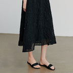 Textured A-Line Midi Skirt