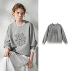 Floral Graphic Layered-Look Sweatshirt