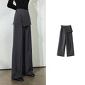 Flap-Detail Wide-Leg Pants