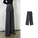 Flap-Detail Wide-Leg Pants