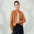 Stand-Collar Button Cardigan