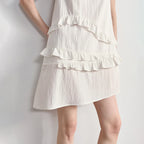 Plaid Ruffle-Hem Mini Dress
