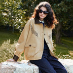 Floral-Motif Collared Jacket