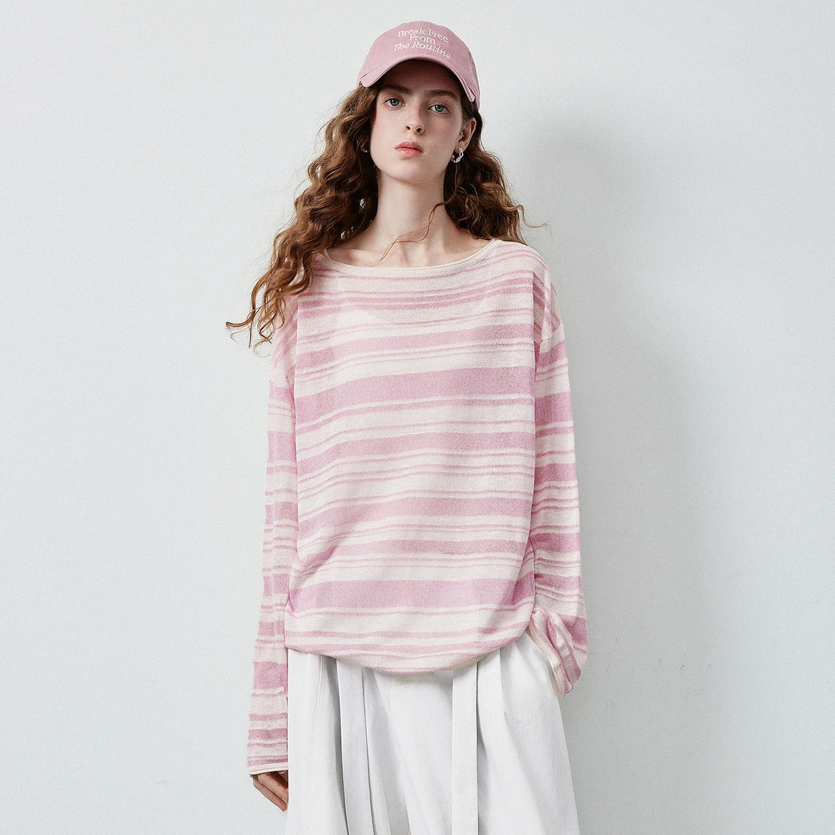 Striped Long-Sleeve Knit Top