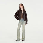 Stand-Collar Button-Front Jacket