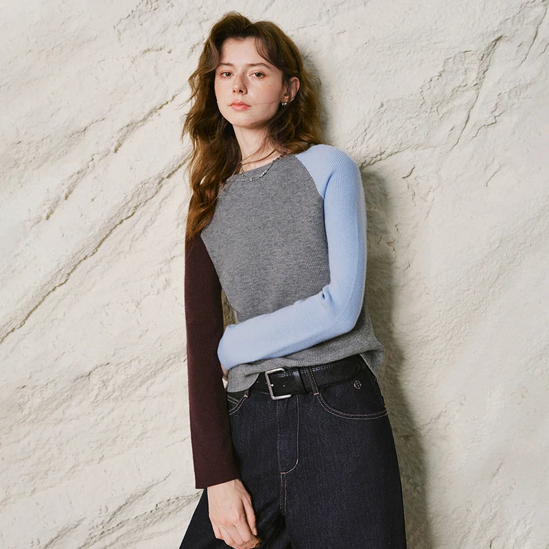 Asymmetric Colorblock Sweater