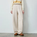 Elastic-Waist Curved-Leg Pants