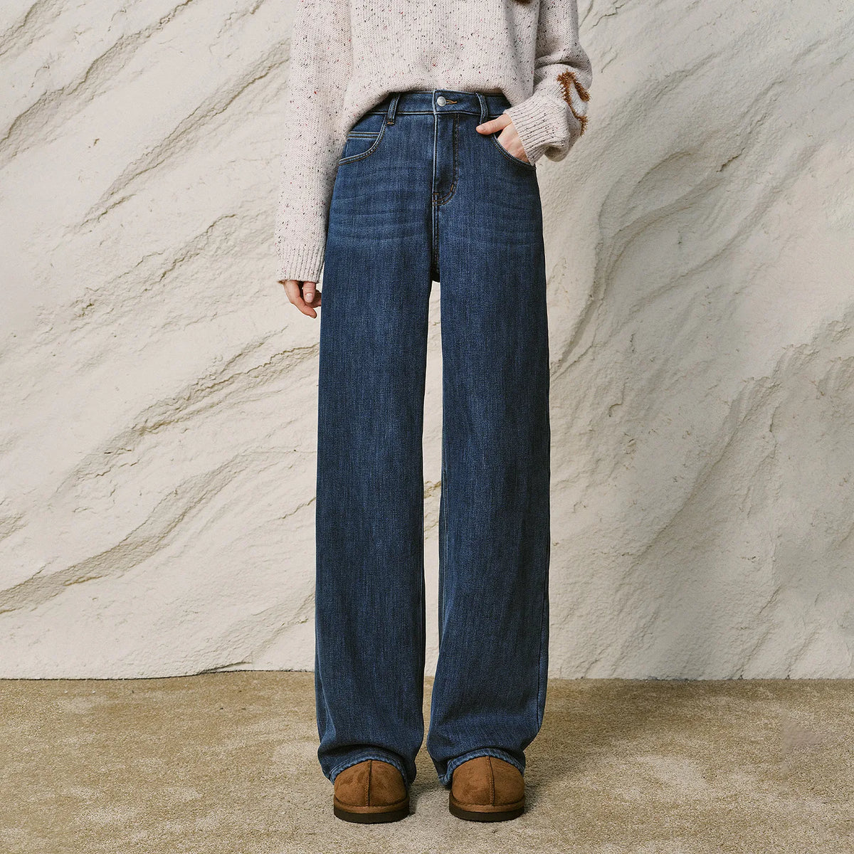 Washed Straight-Leg Jeans