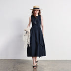 Sleeveless Tie-Waist Midi Dress