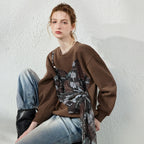 Layered-Look Wrap-Detail Sweatshirt