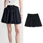 Drawstring Flared Mini Skirt