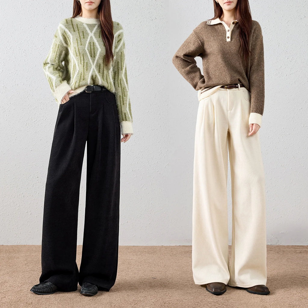 Pleated Wide-Leg Pants