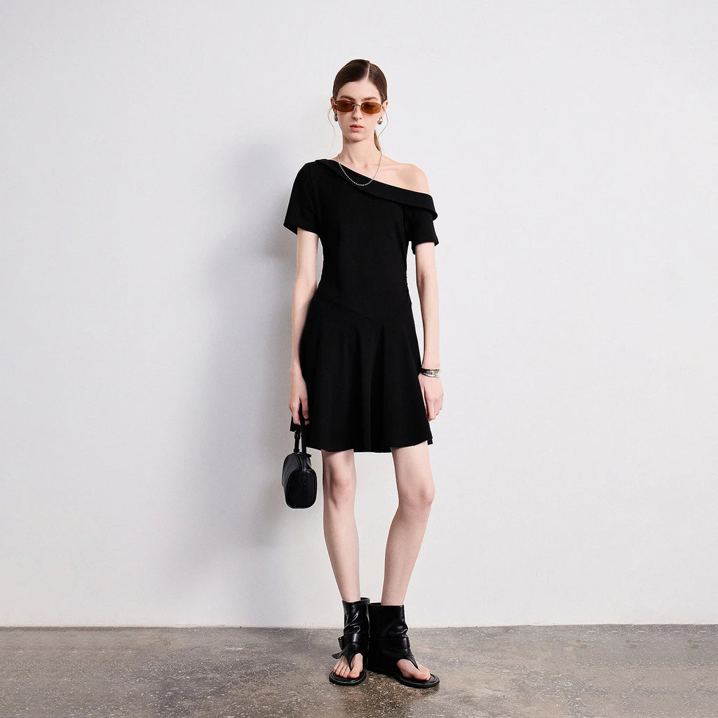 Asymmetric Off-Shoulder Mini Dress