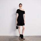 Asymmetric Off-Shoulder Mini Dress