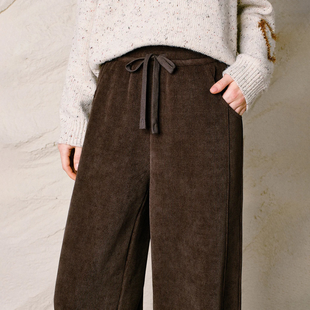 Drawstring Straight-Leg Pants