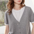 Layered-Look Short-Sleeve Knit Top