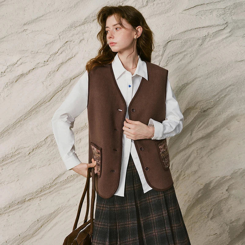Patch-Pocket Button-Front Vest
