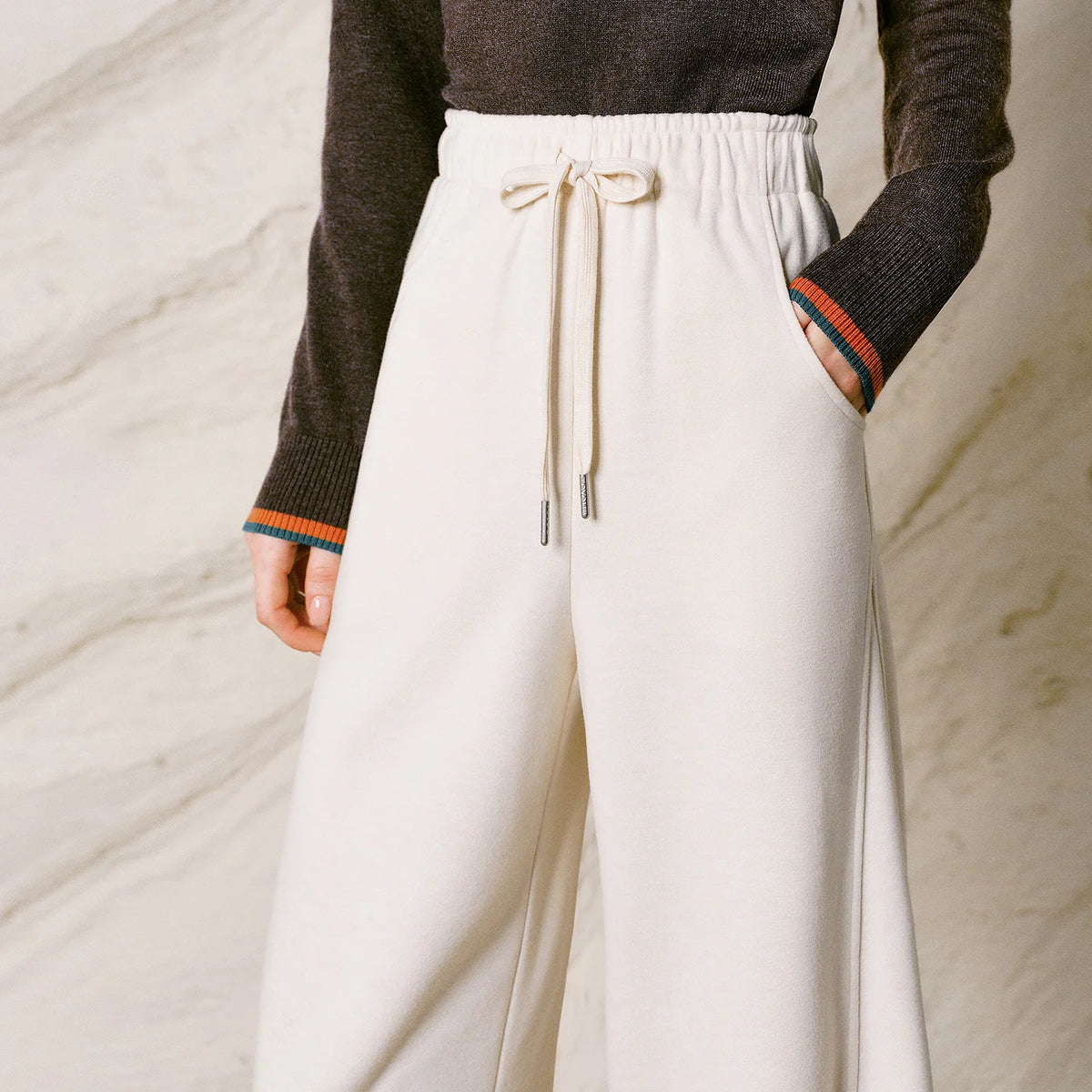 Drawstring Wide-Leg Pants