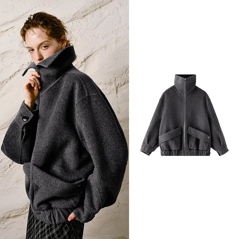Stand-Collar Zip Jacket