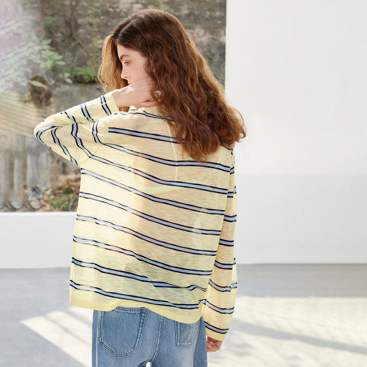 Relaxed Striped Crewneck Sweater