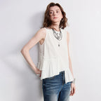 Asymmetric Ruffle-Hem Sleeveless Top