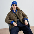 Wave-Quilted Collarless Jacket