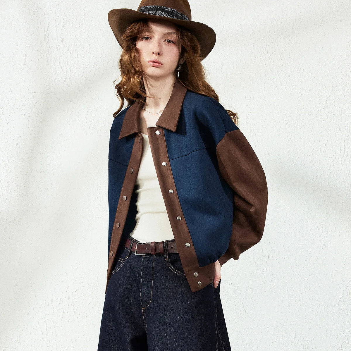 Contrast-Sleeve Varsity Jacket