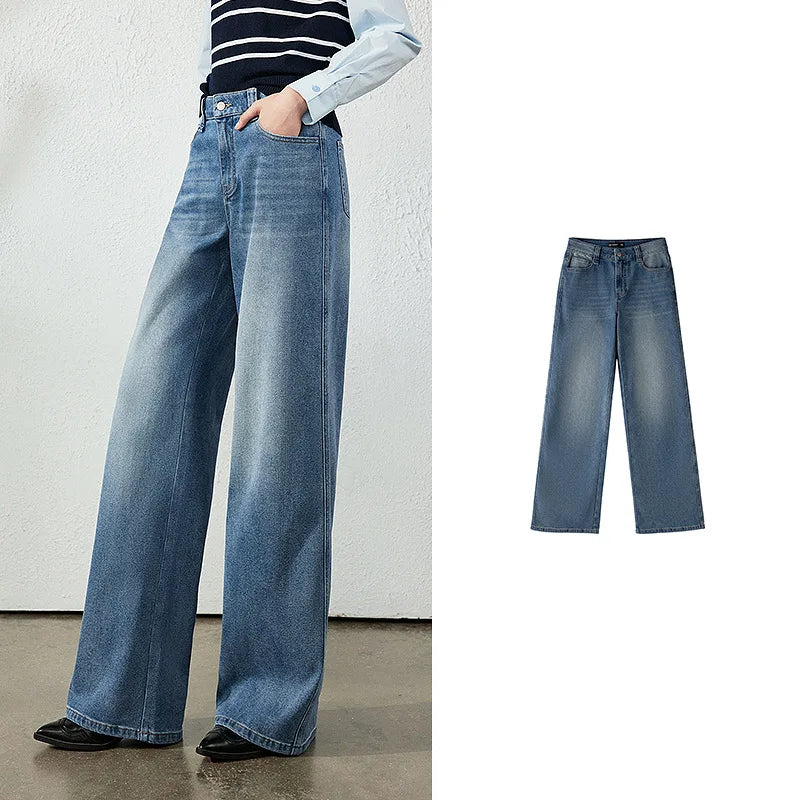 Washed Relaxed Wide-Leg Jeans