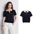 Contrast-Collar Motif-Detail Polo