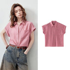 Cuffed Short-Sleeve Button-Up Shirt