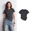Asymmetric-Hem Crewneck Tee