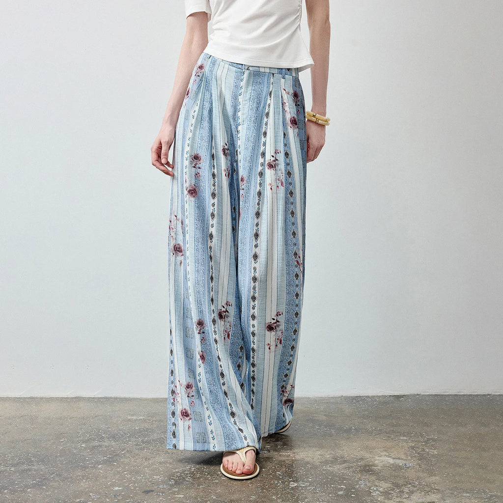 Off-Shoulder Top and Printed Pants Set
