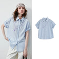 Rolled-Cuff Motif-Detail Shirt