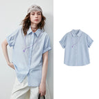 Rolled-Cuff Motif-Detail Shirt