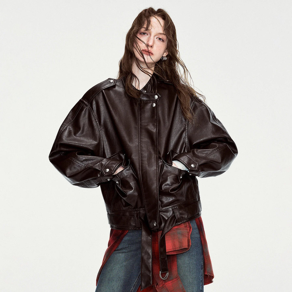 Stand-Collar Pocket Jacket