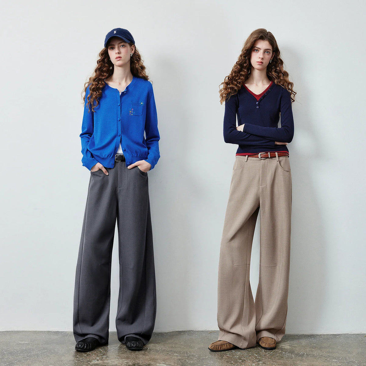 Draped Wide-Leg Pants