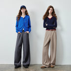 Draped Wide-Leg Pants