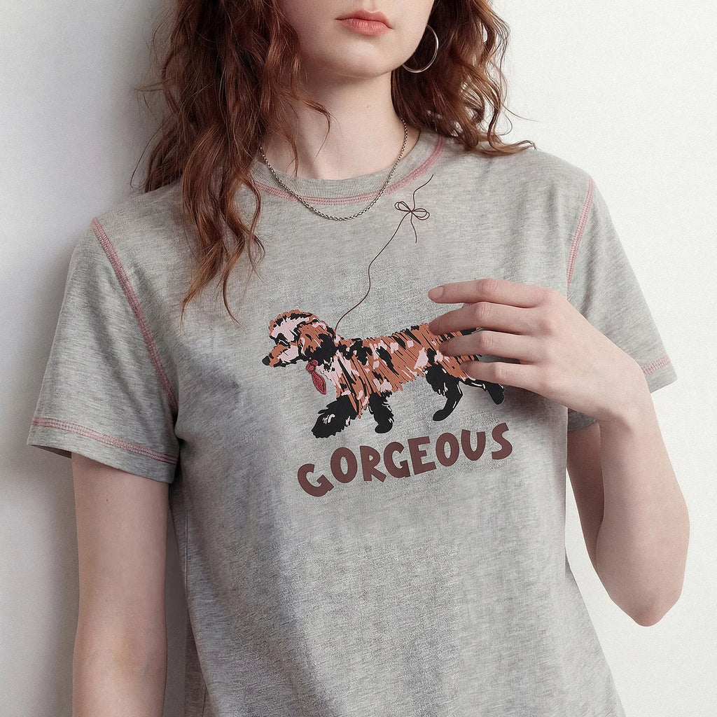Dog Graphic Crewneck Tee