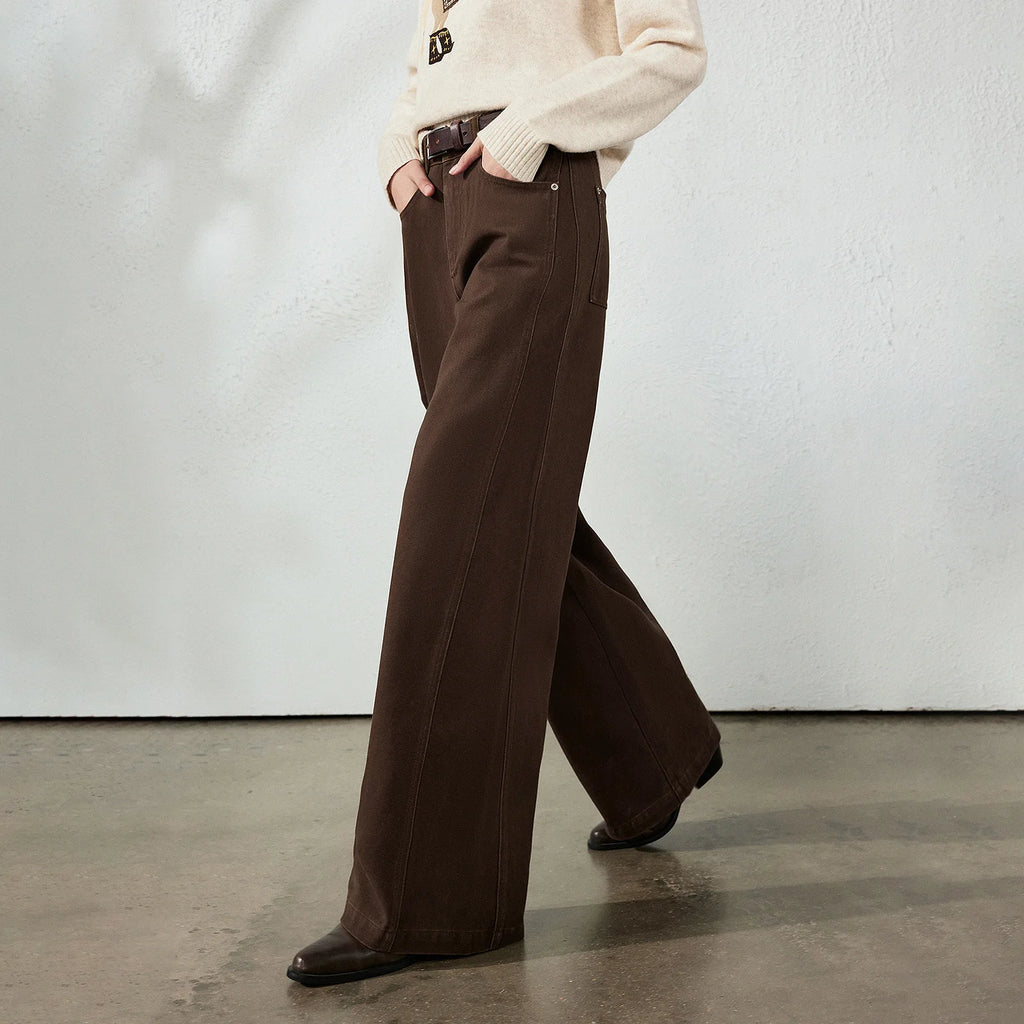 Seamed Wide-Leg Pants