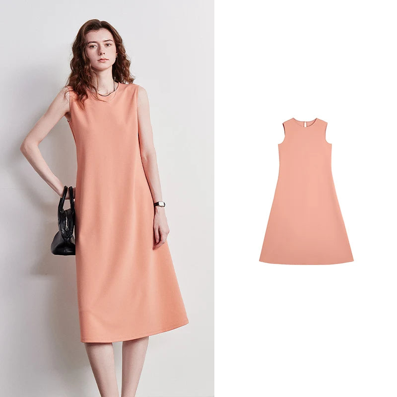 Sleeveless A-Line Midi Dress
