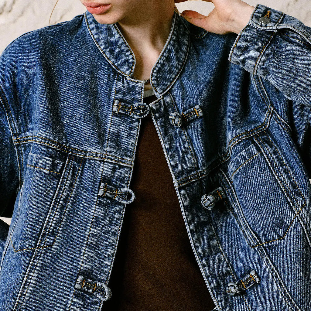 Toggle-Fastened Denim Jacket