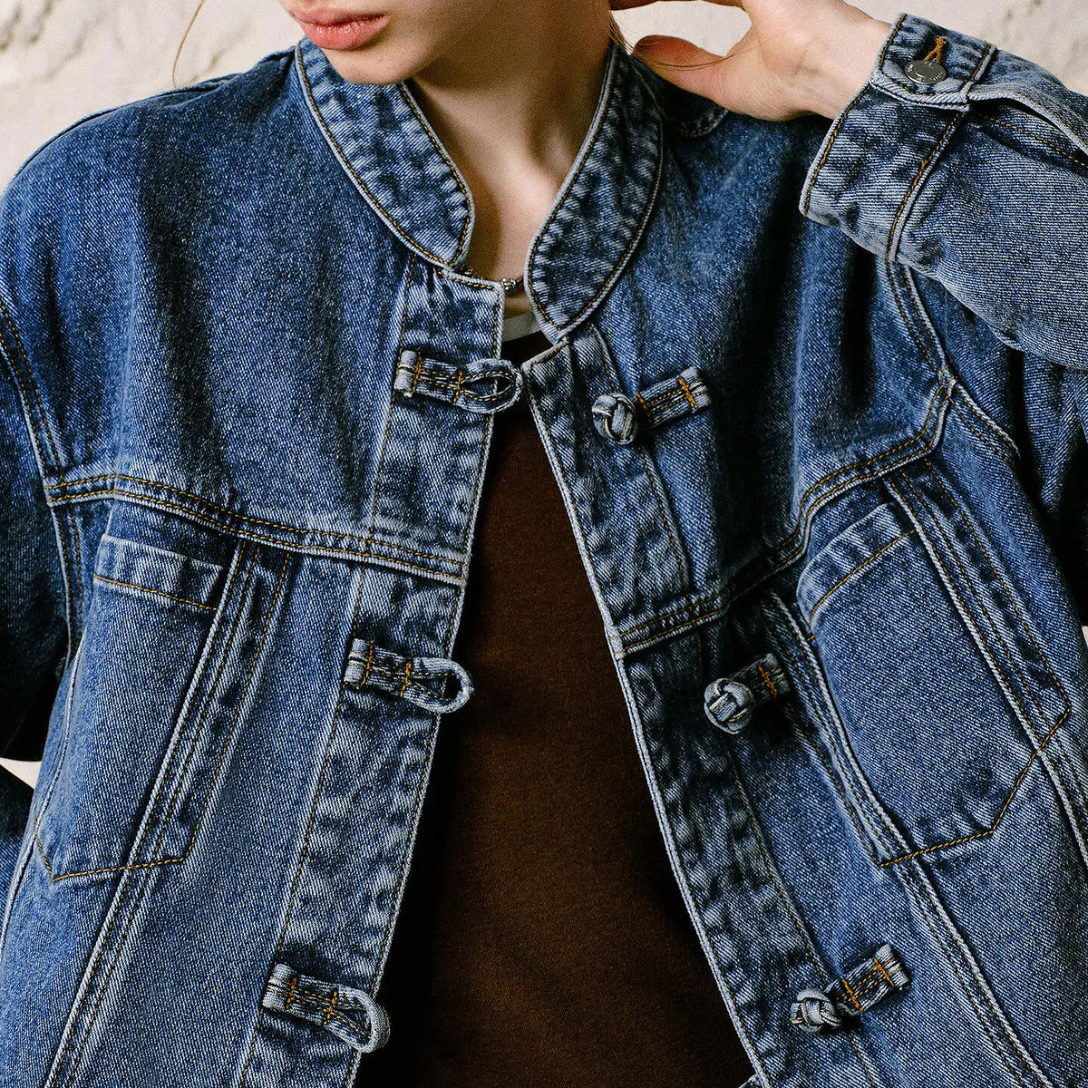 Toggle-Fastened Denim Jacket