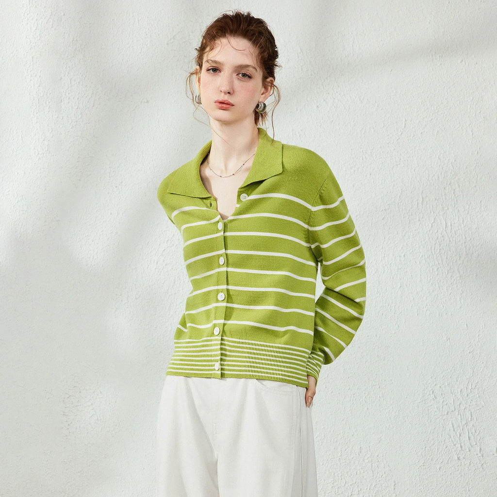 Striped Polo Cardigan
