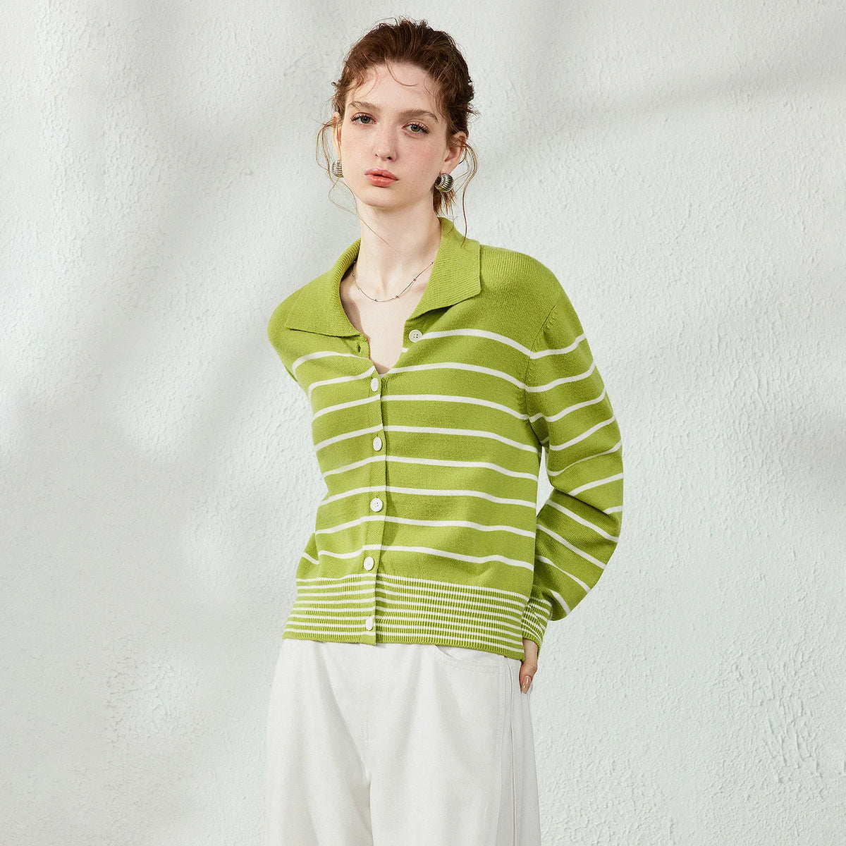 Striped Polo Cardigan