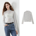 Floral Mock-Neck Long-Sleeve Top