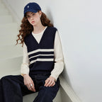 Layered-Look Striped Knit Top