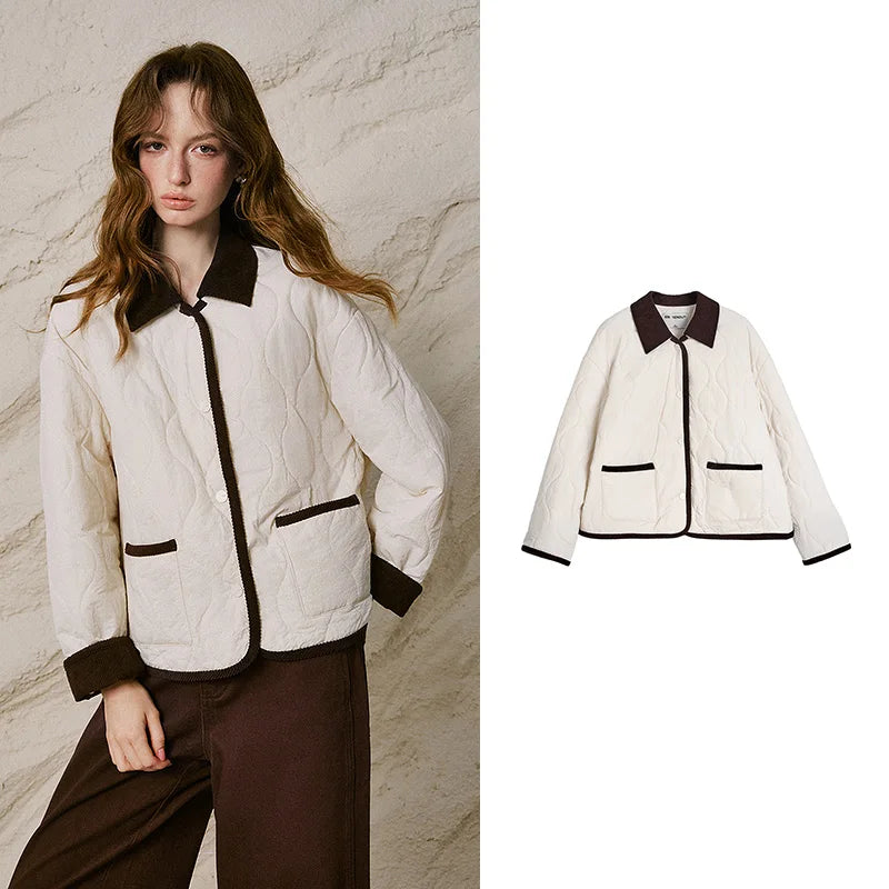 Quilted Contrast-Trim Jacket