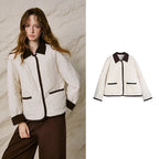 Quilted Contrast-Trim Jacket