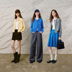 Decorative-Motif Crewneck Knit Cardigan